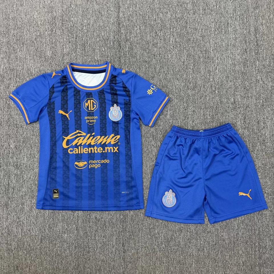 Kids-Chivas Guadalajara 25/26 Third Blue Soccer Jersey